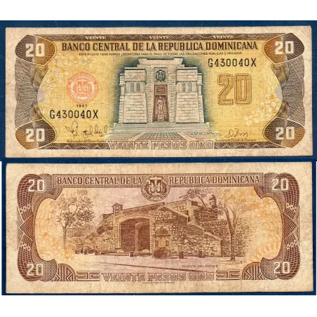 Republique Dominicaine P.154a, TB Billet de 10 Pesos oro 1997