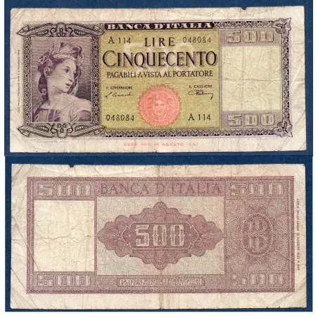 Italie Pick N°80a, B Billet de banque de 500 Lire 1947