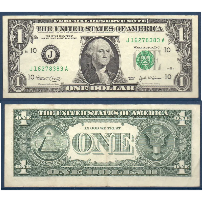 Etats Unis P.515a Kansas city, TTB Billet de 1 Dollar 2003 série J Etats Unis P.515a Kansas city, TTB Billet de 1 Dollar 2003 série J
