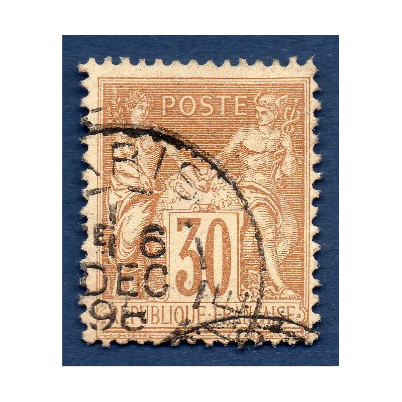 Timbre France Yvert No 80 Type II Sage 30c brun-jaune Oblitéré