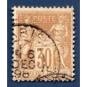 Timbre France Yvert No 80 Type II Sage 30c brun-jaune Oblitéré