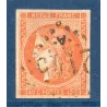 Timbre France Yvert No 48 Émission de Bordeaux 40c orange Oblitéré gros chiffres
