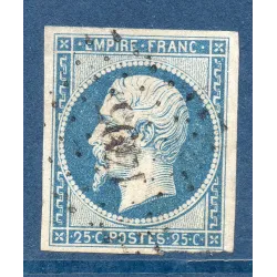 Timbre France Yvert No 15 Empire 25c Bleu Oblitéré PC 1495