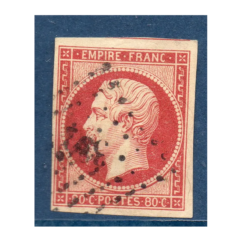 Timbre France Yvert No 17A Empire 80c carmin Oblitéré