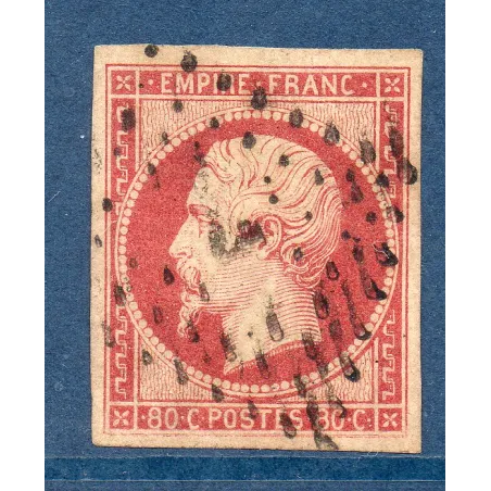 Timbre France Yvert No 17A Empire 80c carmin Oblitéré