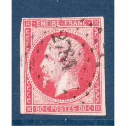 Timbre France Yvert No 17B Empire 80c rose Oblitéré PC 2784