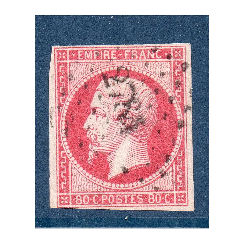 Timbre France Yvert No 17B Empire 80c rose Oblitéré PC 2784 Timbre France Yvert No 17B Empire 80c rose Oblitéré PC 2784