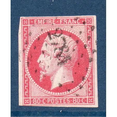 Timbre France Yvert No 17B Empire 80c rose Oblitéré PC 2784