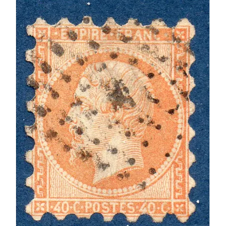 Timbre France Yvert No 16 Empire 40c orange Oblitéré piquage Susse