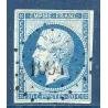 Timbre France Yvert No 14Ad Type I Empire 20c Bleu sur vert Oblitéré signé Calves