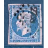 Timbre France Yvert No 14Ae Type I Empire 20c Bleu sur lilas Oblitéré Petits chiffres