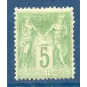 Timbre France Yvert No 102 Type I Sage 5c vert-jaune Neuf  sans gomme