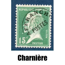 Timbre France Préoblitérés Yvert 65 Type Pasteur 15c vert neuf * avec charnière