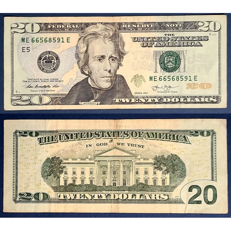Etats Unis P.541, TB Richmond Billet de 20 Dollars 2013 Série E Etats Unis P.541, TB Richmond Billet de 20 Dollars 2013 Série E