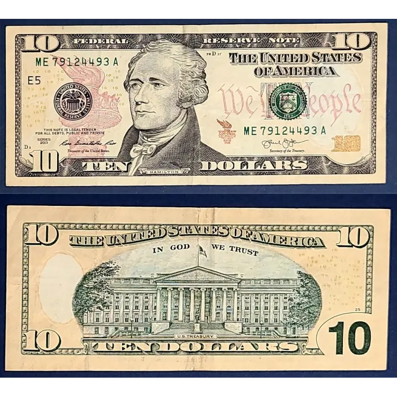 Etats Unis P.540, TTB Richmond Billet de 10 Dollars 2013 Série E Etats Unis P.540, TTB Richmond Billet de 10 Dollars 2013 Série E