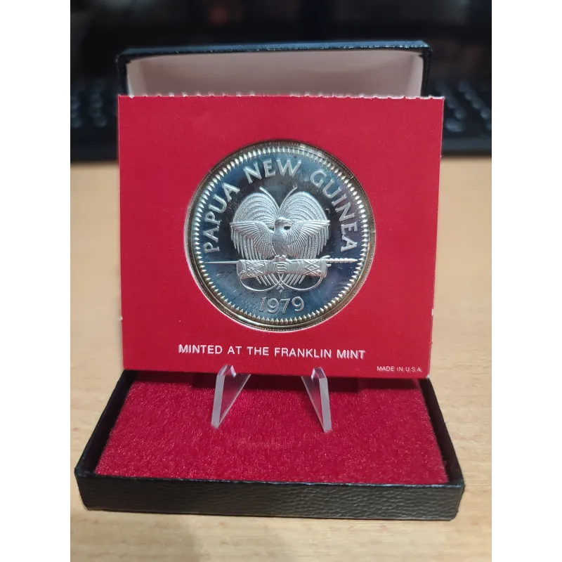 Papouasie Nouvelle Guinée 10 Kina, BE, 1979, KM 8a Oiseau Paradis pièce de monnaie Papouasie Nouvelle Guinée 10 Kina, BE, 1979, KM 8a Oiseau Paradis pièce de monnaie