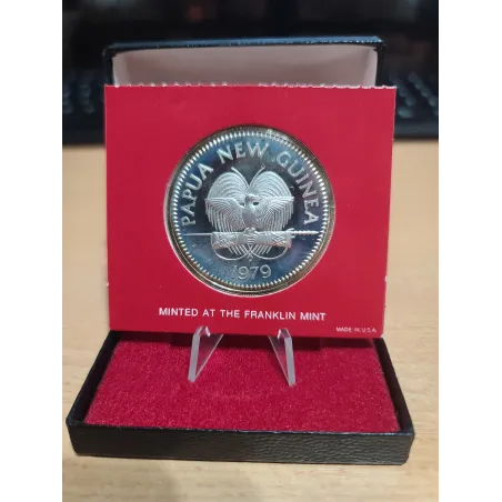 Papouasie Nouvelle Guinée 10 Kina, BE, 1979, KM 8a Oiseau Paradis pièce de monnaie