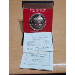 Papouasie Nouvelle Guinée 10 Kina, BE, 1979, KM 8a Oiseau Paradis pièce de monnaie