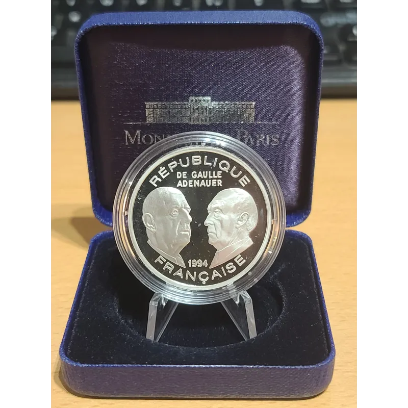 100 francs Argent, BE, 1994, Libération De Gaulle - Adenauer pièces de monnaies de Paris