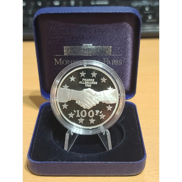 100 francs Argent, BE, 1994, Libération De Gaulle - Adenauer pièces de monnaies de Paris