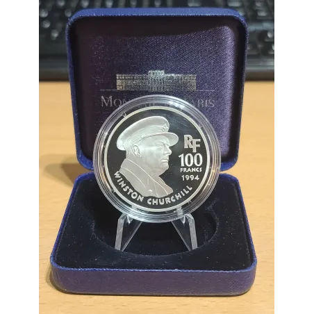 100 francs Argent, BE, 1994, Libération Churchill pièces de monnaies de Paris