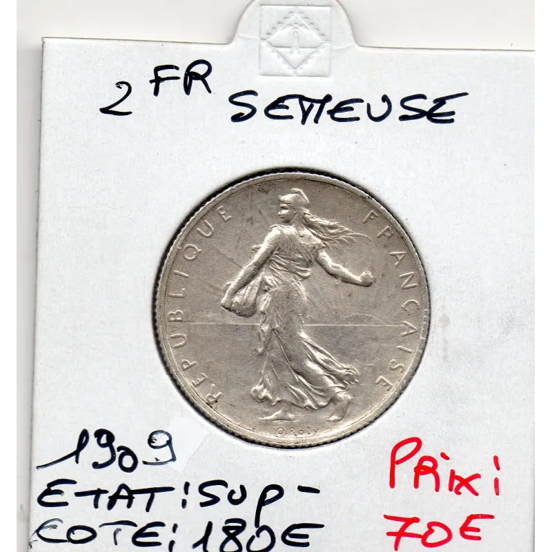 2 Francs Semeuse Argent 1909 Sup-
