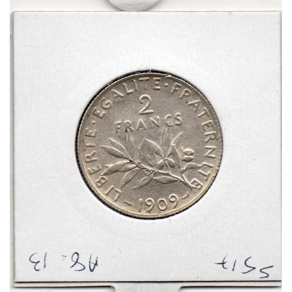 2 Francs Semeuse Argent 1909 Sup-