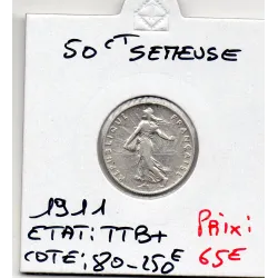50 centimes Semeuse Argent 1911 TTB+