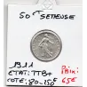 50 centimes Semeuse Argent 1911 TTB+