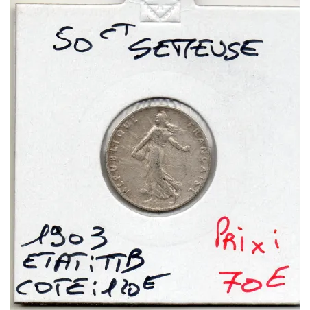 50 centimes Semeuse Argent 1903 TTB