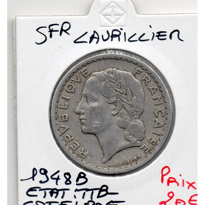 5 francs Lavrillier 1948 B Beaumont TTB-