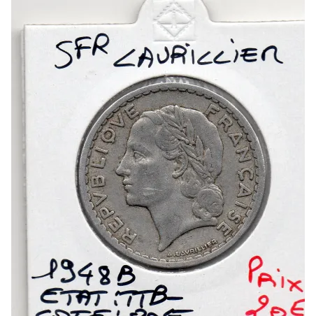 5 francs Lavrillier 1948 B Beaumont TTB-