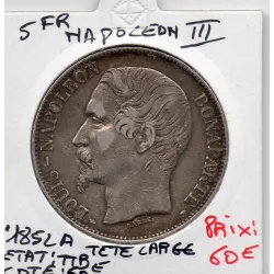 5 francs Louis Napoléon Bonaparte 1852 A tête large Paris TTB