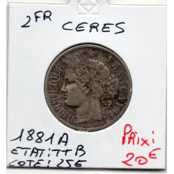 2 Francs Cérès 1881 A Paris TTB-