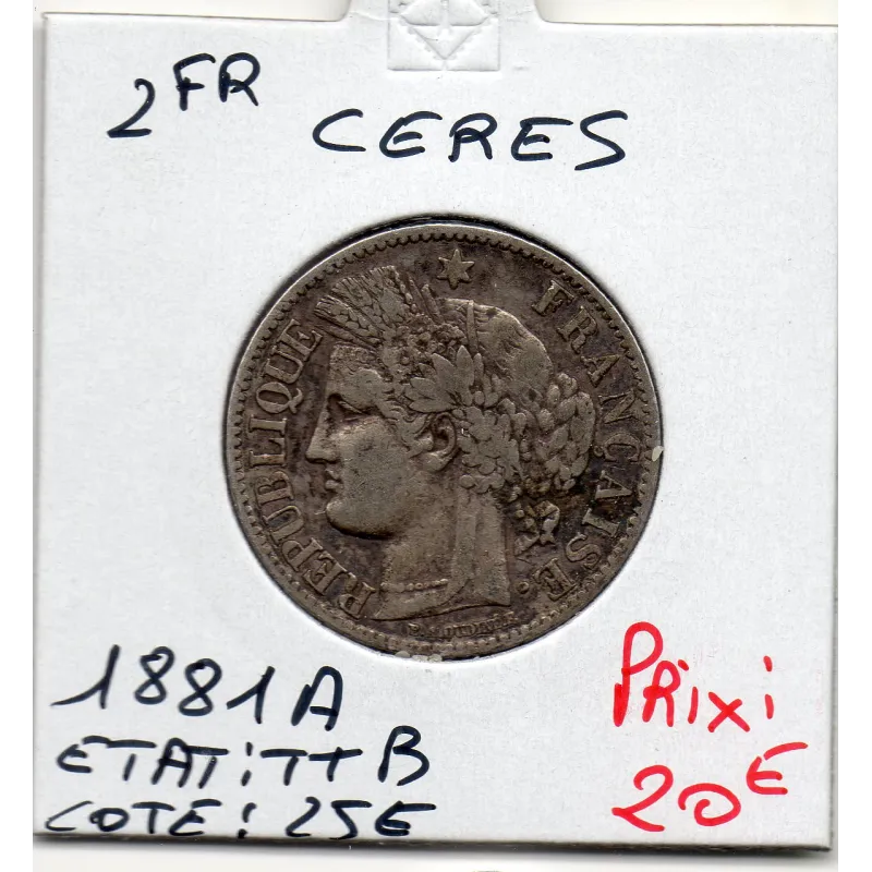 2 Francs Cérès 1881 A Paris TTB-