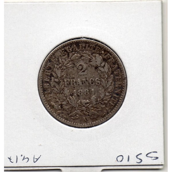 2 Francs Cérès 1881 A Paris TTB-