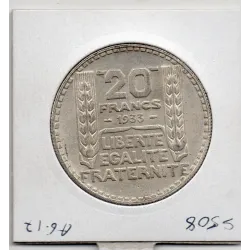 20 francs Turin 1933 Rameaux court Sup+