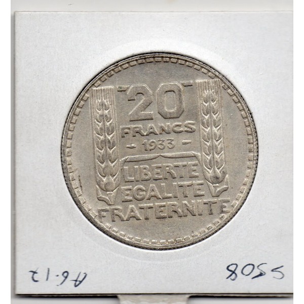 20 francs Turin 1933 Rameaux court Sup+