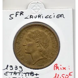 5 francs Lavrillier 1939 TTB+