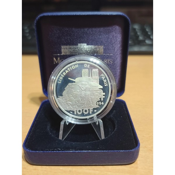 100 francs Argent, BE, 1994, De Gaulle Libération de Paris pièces de monnaies de Paris