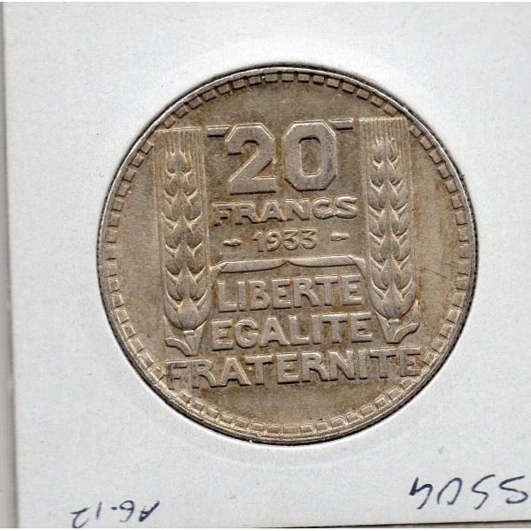 20 francs Turin 1933 Rameaux court Sup