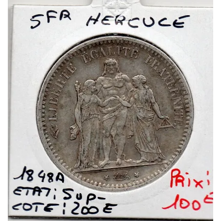 5 francs Hercule 1848 A Paris Sup-