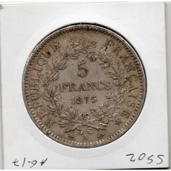 5 francs Hercule 1875 grand A Paris TTB+