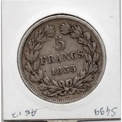 5 francs Louis Philippe 1835 B Rouen TB
