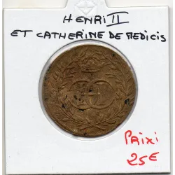 Jeton Henri II et Catherine de Médicis ND TTB