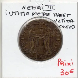 Jeton Henri III IVSTITIA PIETATE, MANET VLTIMA COELO ND TTB+