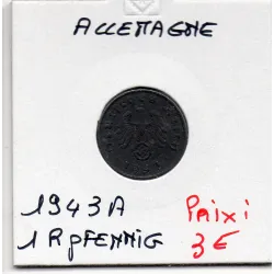 Allemagne 1 reichspfennig 1943 A, TTB KM.97