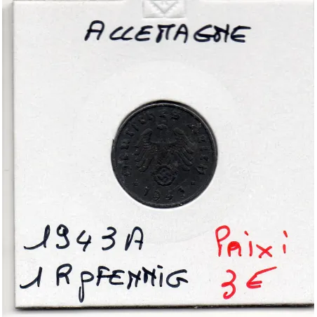 Allemagne 1 reichspfennig 1943 A, TTB KM.97