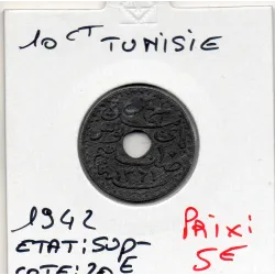 Tunisie, 10 Centimes 1942 - 1361 AH sup-, Lec.117 Zinc