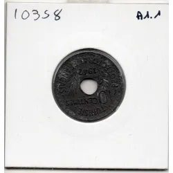 Tunisie, 10 Centimes 1942 - 1361 AH sup-, Lec.117 Zinc
